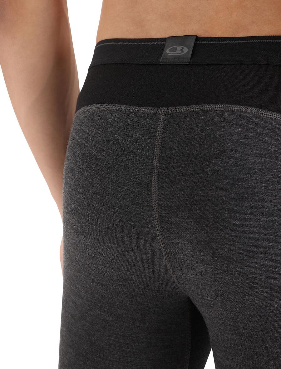 Icebreaker BodyfitZone™ Merino 260 Zone Thermal Leggings Férfi Base Layers Fekete | HU 1393QMAZ